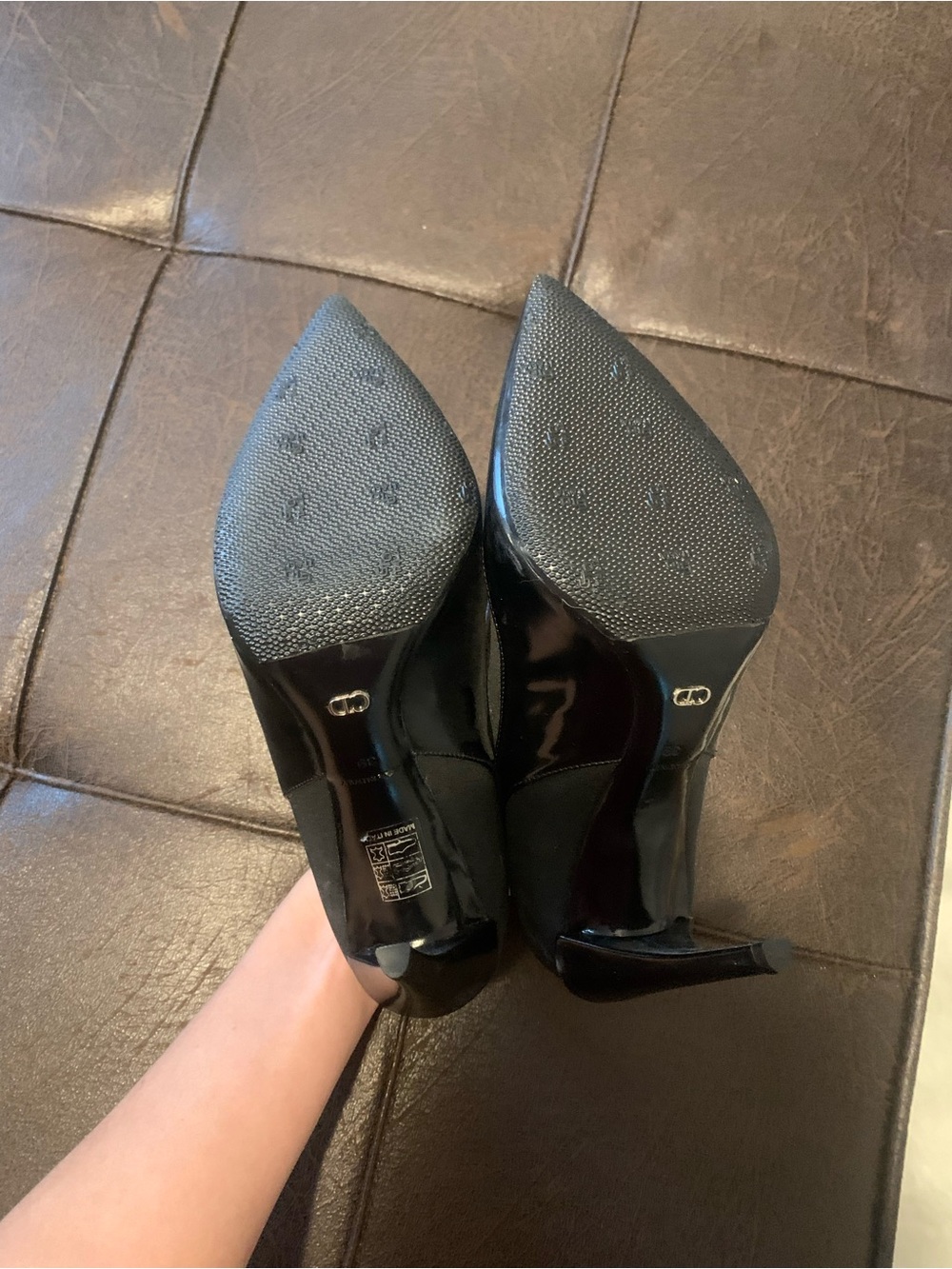 Dior Black Pointed Stretch Leather High Heel Pumps - Picture 6 of 6